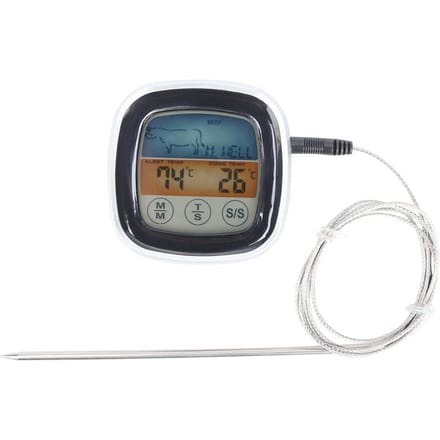 Thermomètre électronique à écran tactile numérique pour four BBQ cuisson viande pour grill maison gray