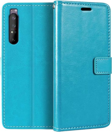 Bookcase Geschikt voor: Sony Xperia 1 III - Turquoise - portemonee hoesje