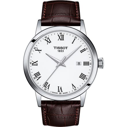 Montre-bracelet Tissot Classic Dream 42MM T1294101601300 Homme Bracelet en Cuir Cadran Blanc