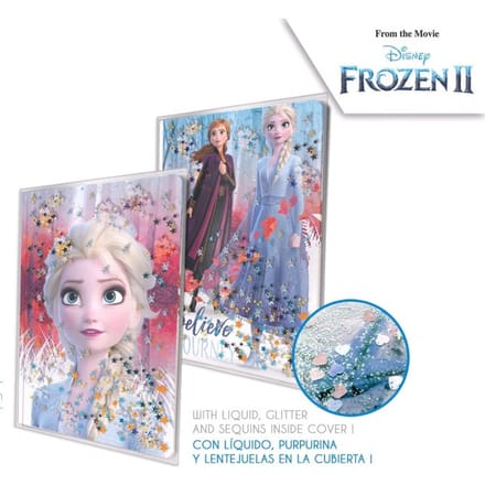 Frozen watereffect dagboek met glitter A5