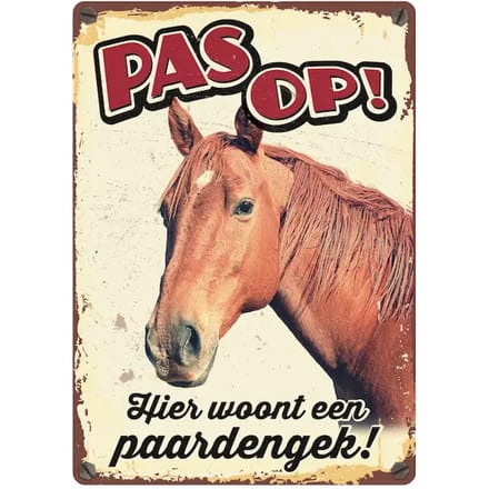 Paneel met waarschuwingsborden Red Horse