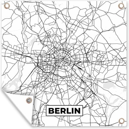 Tuindoek Berlin - Kaart - Plattegrond - Stadskaart - 100x100 cm