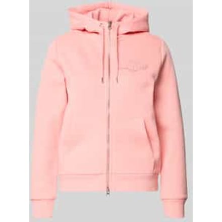 Sweatjack met tweewegritssluiting en labelstitching