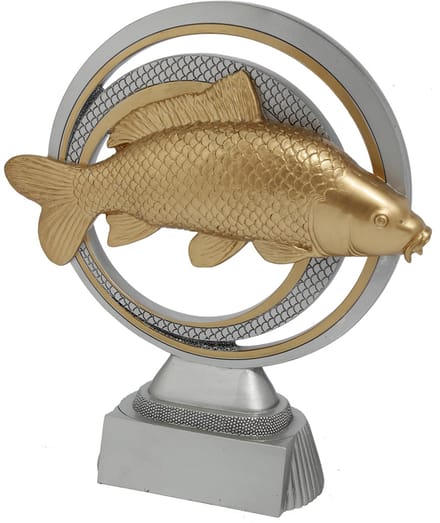 Gold & Silver Heavy Carp Trophy 25 cm Karper Trofee Hoofdprijs Viswedstrijd Visprijs Prijzen Vissen