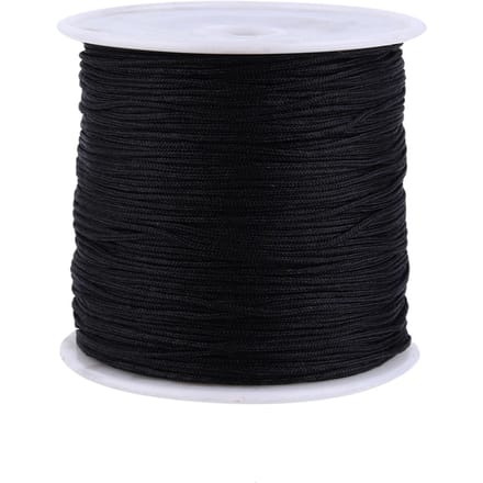 100M x 0.8mm Nylon Chinese Knoop Koord Rattail Macrame Shamballa Draad String Zwart black