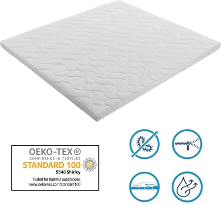 Topper 180x200 - 7cm dik - HR Koudschuim - Afritsbaar hoes