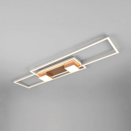 Trio Lighting Albany LED plafondlamp, bruin, 100 x 28 cm, aluminium, CCT dimbaar