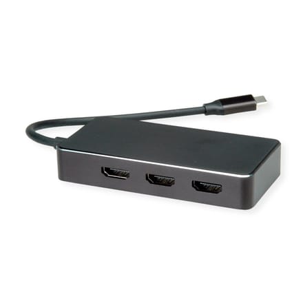 Value USB-C Adapter [1x USB-C stekker - 3x HDMI-bus] VALUE Multi-Display Adapter USB Typ C - 10 cm 4K UHD