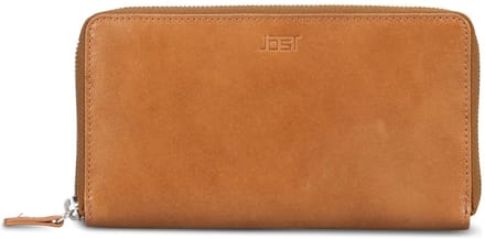 JOST Leren portemonnee Rana Zip Wallet Long Cognac Lichtbruin