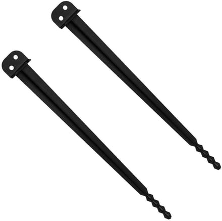 Bodemhulzen Set - Grondankers Paaldragers - Tuinconstructies Plaatsen - L-Vormig Getand Uiteinde - 50 cm - Zwart