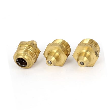 Dailygoods- Ton Connector 13 mm Draad - Messing Smeernippel - Set van 3 - Rechte Aansluitingen - 19 x 13 mm - Robuust Ontwerp