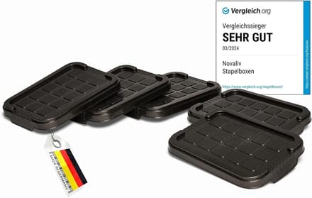 Novaliv 5x vervangingsdeksels 2 liter met clipsluiting 19x14 cm antraciet