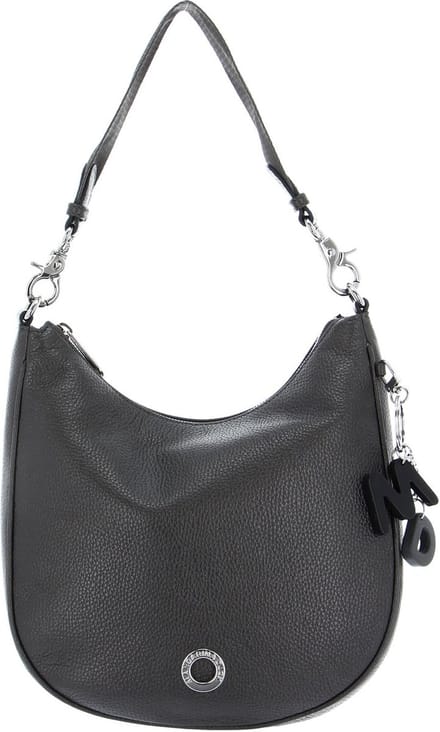 MANDARINA DUCK Leren Schoudertas Mellow Lux Hobo Graphite Grijs