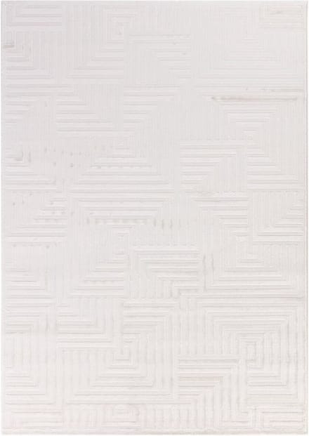Flycarpets Cara Modern Japandi Cubico Vloerkleed - Creme - 80x250 cm