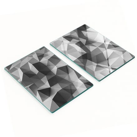Duurzame en stijlvolle glazen borden met abstract driehoekspatroon 2x40x52 cm