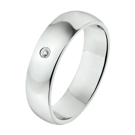 Gerhodineerd Zilver Ring A301 - 5 Mm 0.01Ct H Si 1315517