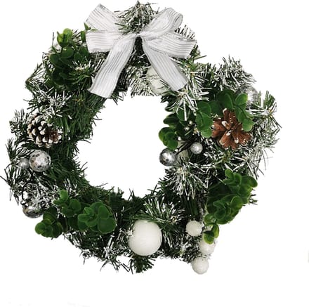 Kerstkrans met knooppunten 14cm zilver - Plastic - Zilver - SILUMEN