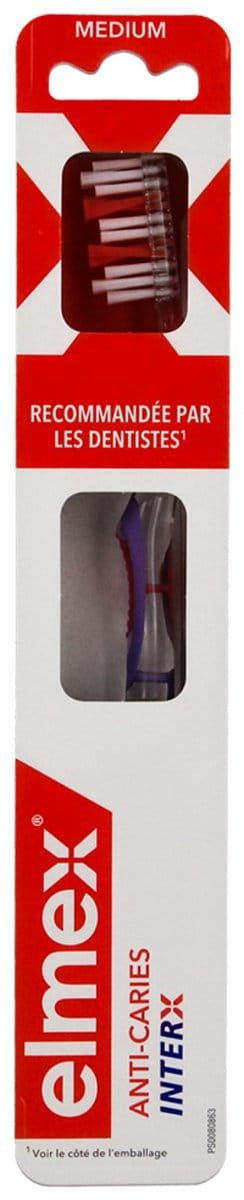 Elmex Cariësbeschermende Tandenborstel InterX Medium (Kleur : Violet)