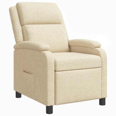 vidaXL - Recliner - Crèmekleurig - Stof