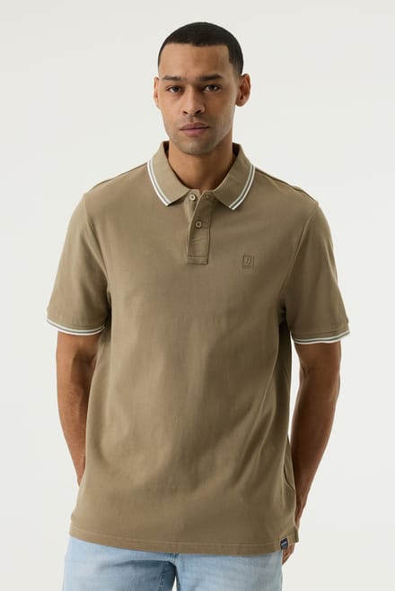 GARCIA Heren Effen Polo Groen Korte mouw