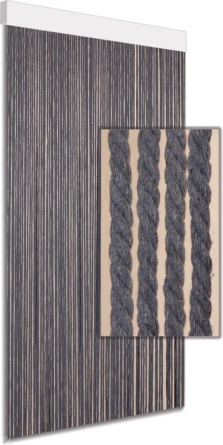 Vliegengordijn - deurgordijn - Cotton Rope - grijs - 100x220cm
