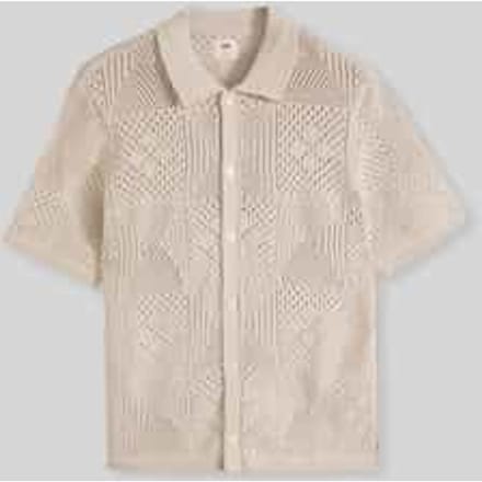 Levi's Gebreid Shirt Met Korte Mouwen Voor In De Kampeerstijl, Zwart
