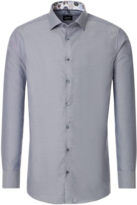 Antraciet Venti Overhemd Kent Kraag Met Motief Modern Fit - XL