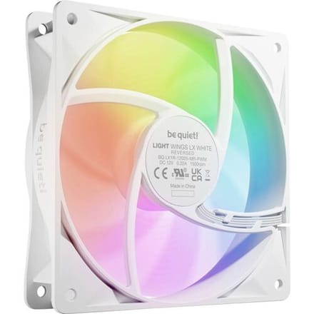 Be Quiet 120Mm Light Wings Lx Pwm Reverse Fan Voor Pc-Koeling, Wit