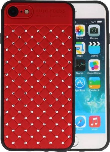 Witte Chique Hard Cases - Hoesje Geschikt voor iPhone 8 - 7 Rood