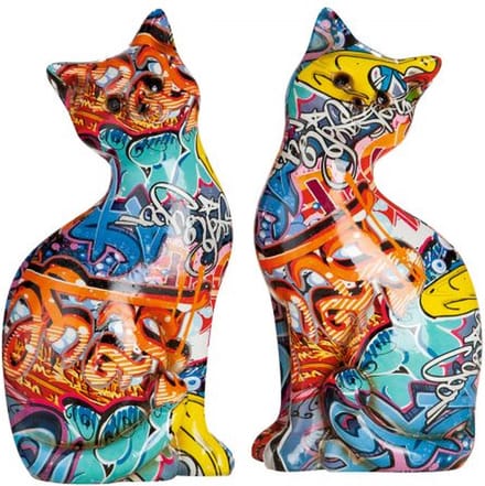 Poly zittende kat straatkunst VE 2 zo