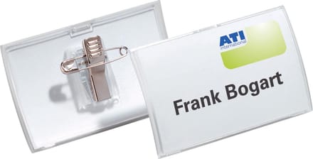 Durable badge met combiclip Click Fold, ft 40 x 75 mm, doos van 25 stuks 6 stuks