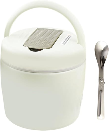 Warme Lunchcontainer - Thermos Beker - Maaltijden Warm Houden - Verstelbare Compartimenten - 12 Liter - Beige