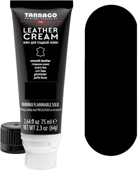 Tarrago leather cream tube + sponsje - 018 Zwart - 75ml