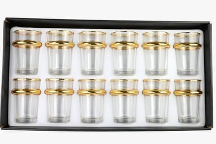 Bavary Arabic Glazen - Set van 12 stuks - Goud Design - TheeGlas