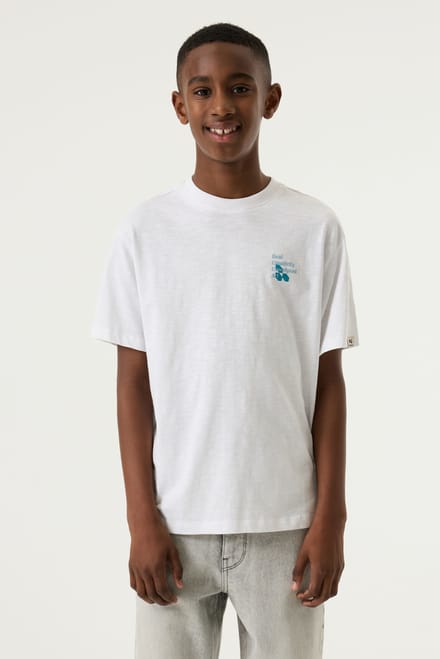 GARCIA Jongens Print T-shirt Wit Korte mouw