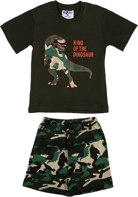 Fun2Wear - Dino Shortama Tiener | Kaki - Katoen - Maat 140