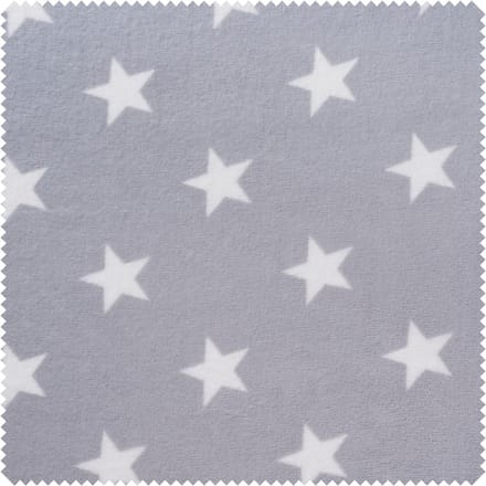 Fleece stof "Stars" - Lichtgrijs
