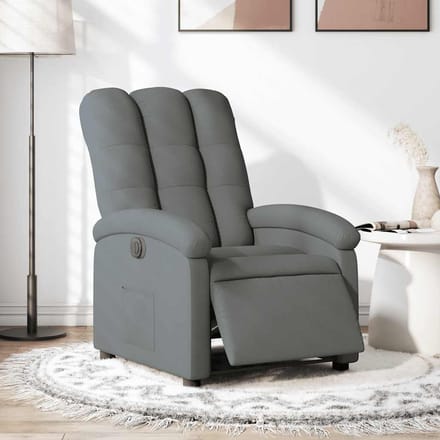 vidaXL - Fauteuil - elektrisch - verstelbaar - stof - donkergrijs