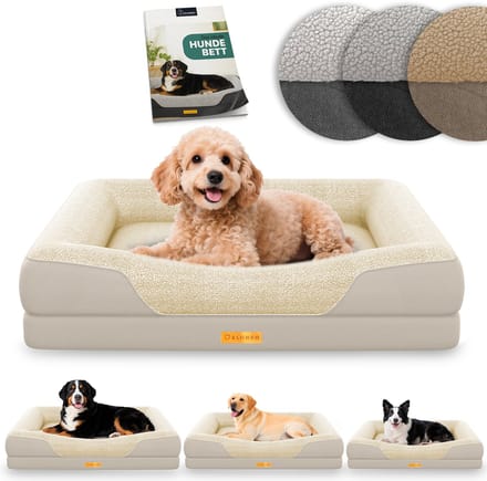 ELONEO Orthopedisch Hondenbed – S – Creme