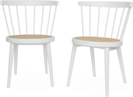 sweeek - Hout en rotan stoel, nora, set van 2