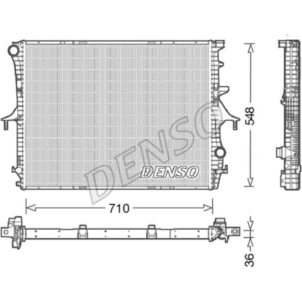 Radiator, motorkoeling DENSO DRM02026