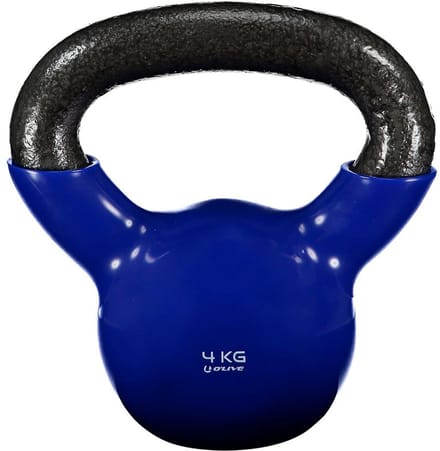 Olive Vynil 4kg Kettlebell Blauw 4 kg
