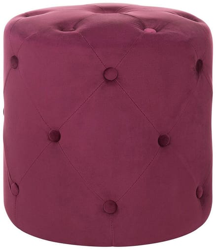COROLLA - Poef - Koraalrood - 40 cm - Fluweel