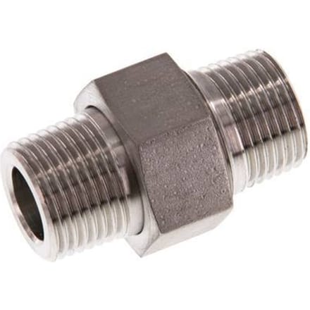 Dubbele Nippel R3/8'' Afneembare RVS Conische Afdichting 40bar
