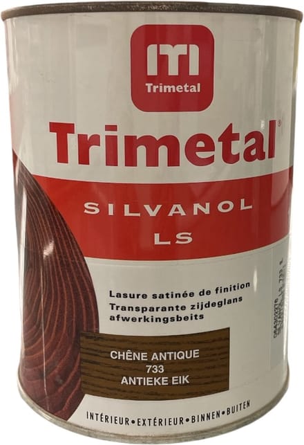 Trimetal Silvanol LS - Zijdeglans transparante - 1 pot systeem beits - 1 L - 733 Antiek Eik