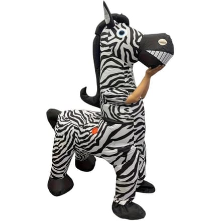 Leuk opblaasbaar zebra kostuum voor volwassenen 150-190cm wit