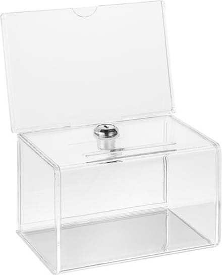 Visitekaartbox met slot - 200 x 140 x 120 mm.
