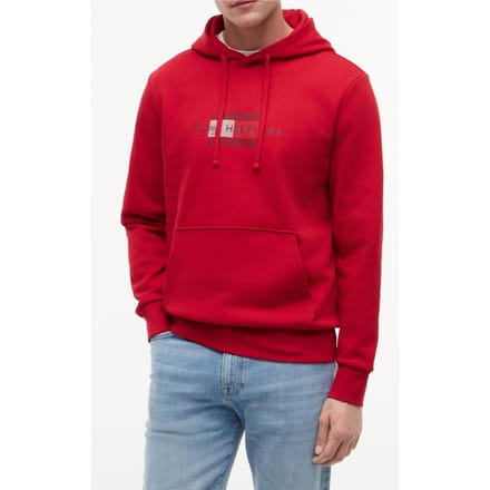 Tommy Hilfiger Script Flag Hoodie Medium Red Größe: S | Kaputzenpullis Outlet | Herren | Rot