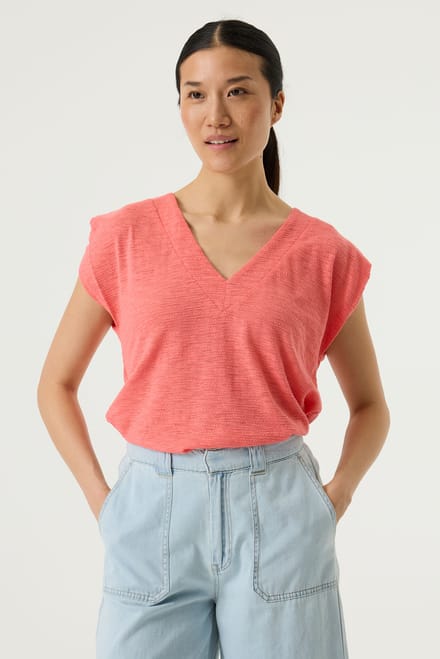 GARCIA Dames Effen T-shirt Roze Korte mouw