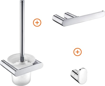 Toilet accessoires set chroom ovaal
